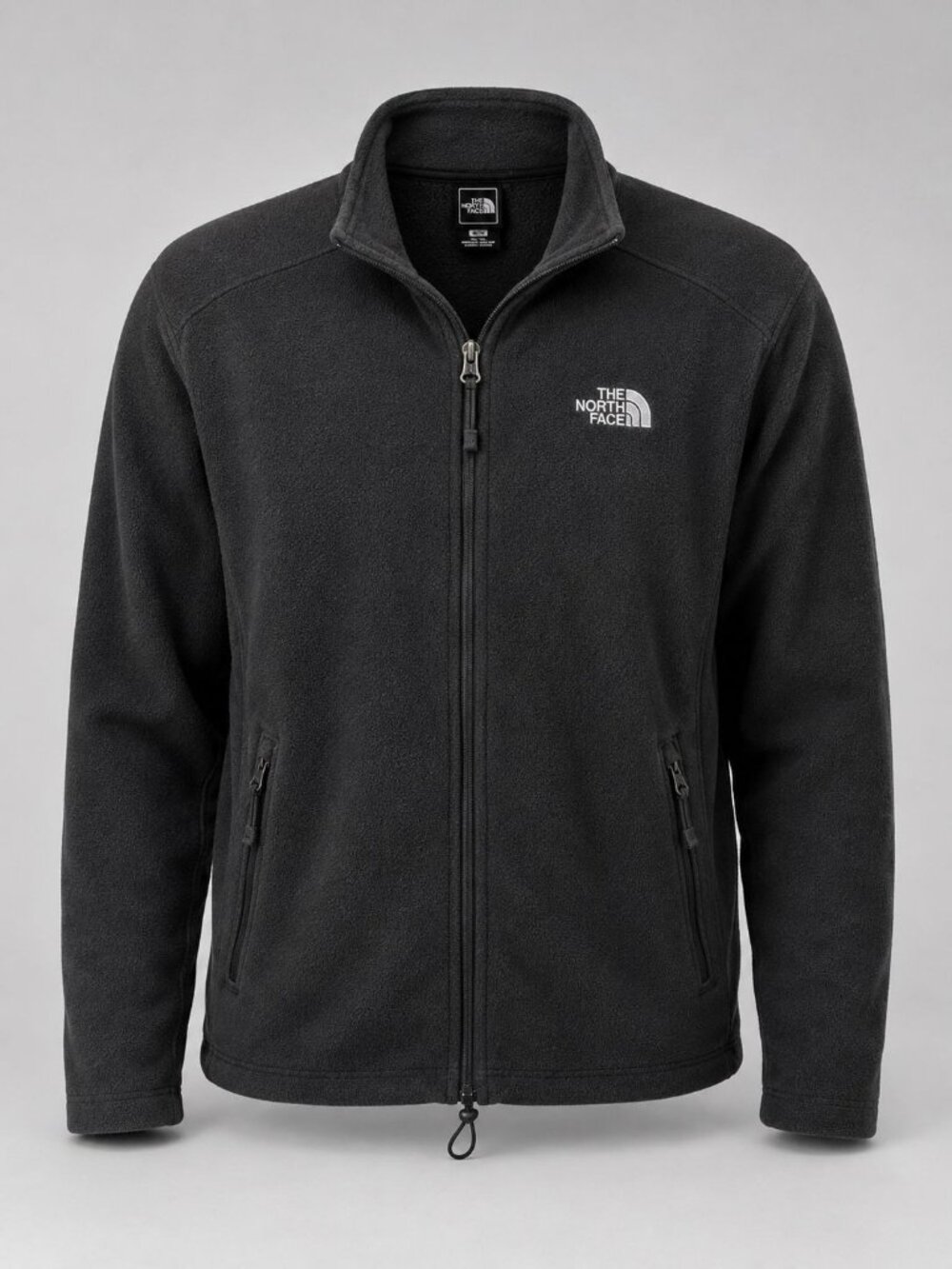 The North Face Mens Medium Fleece Black Full Zip Thermal Lightweight Jacket